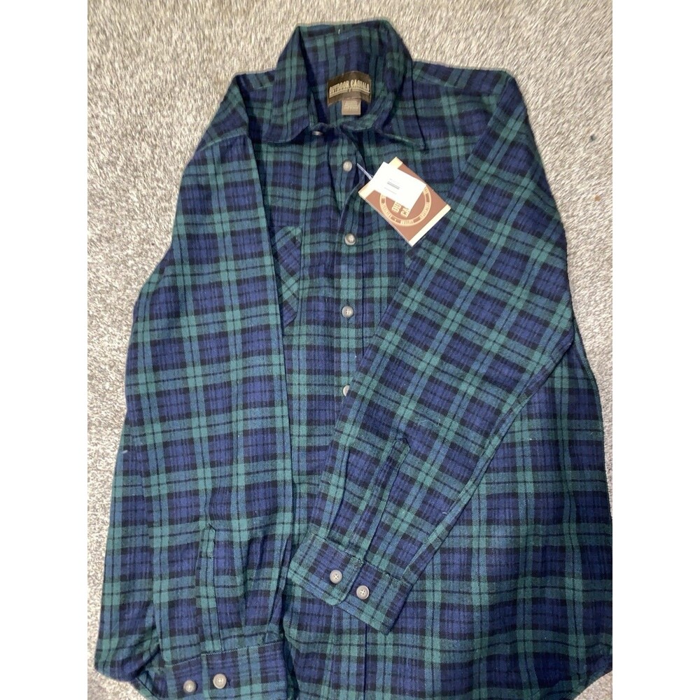 Outdoor Casuals Men’s Large Green And Blue Plaid